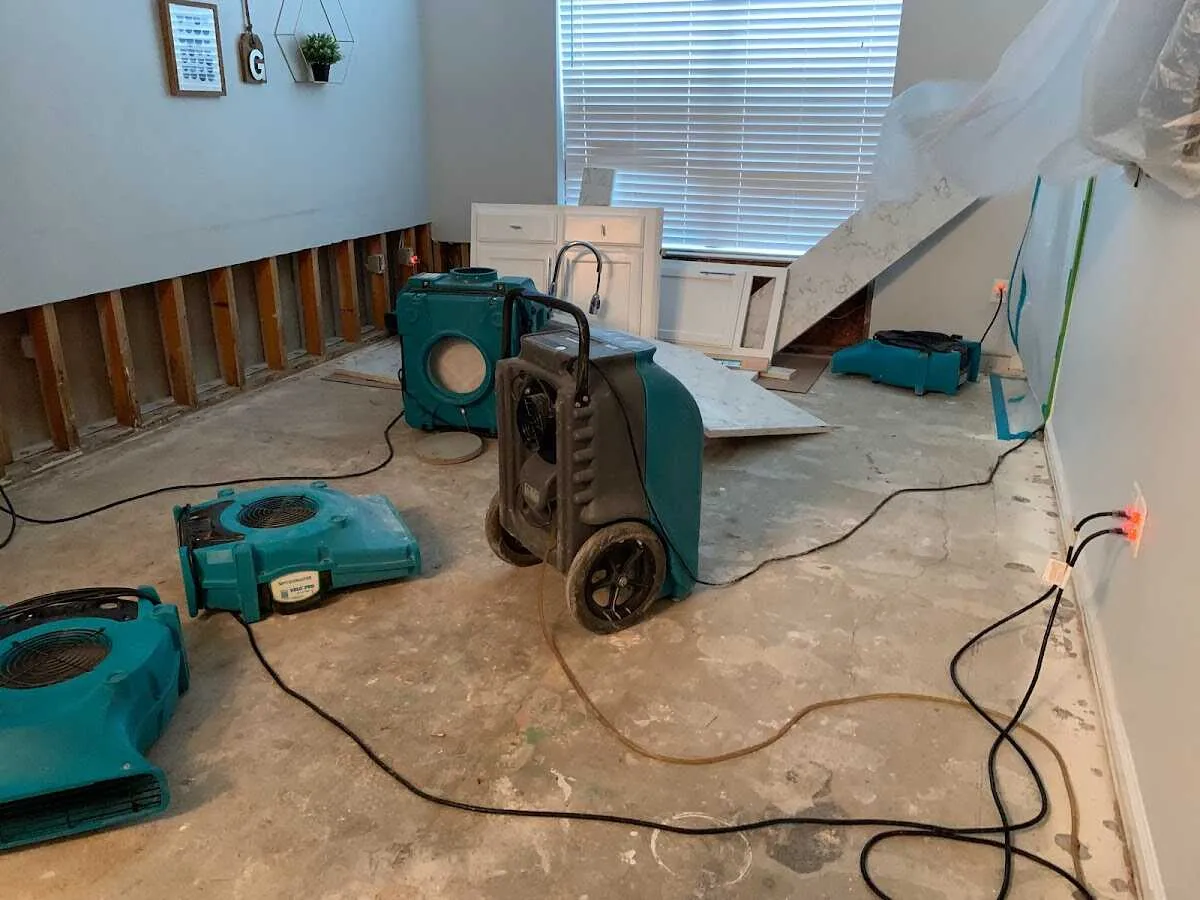 Dehumidifier in flood-cut room for Water Damage Restoration in Alamogordo